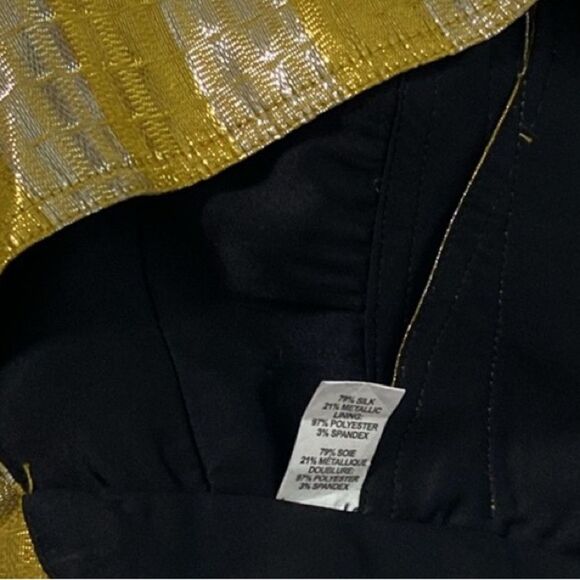 RAMY BROOK Crop Top Halter Adriana Silk Metallic Gold Silver Size 10 - Picture 8 of 10